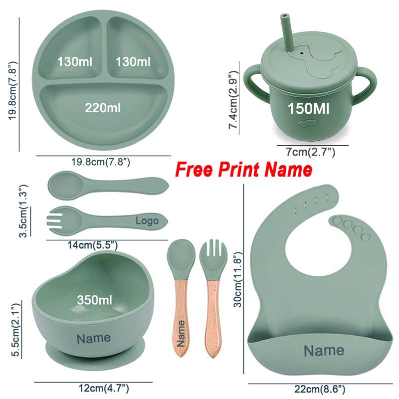 8Pcs Silikon Geschirr Set Pers – Baby Food Menu Bewertung und Preis